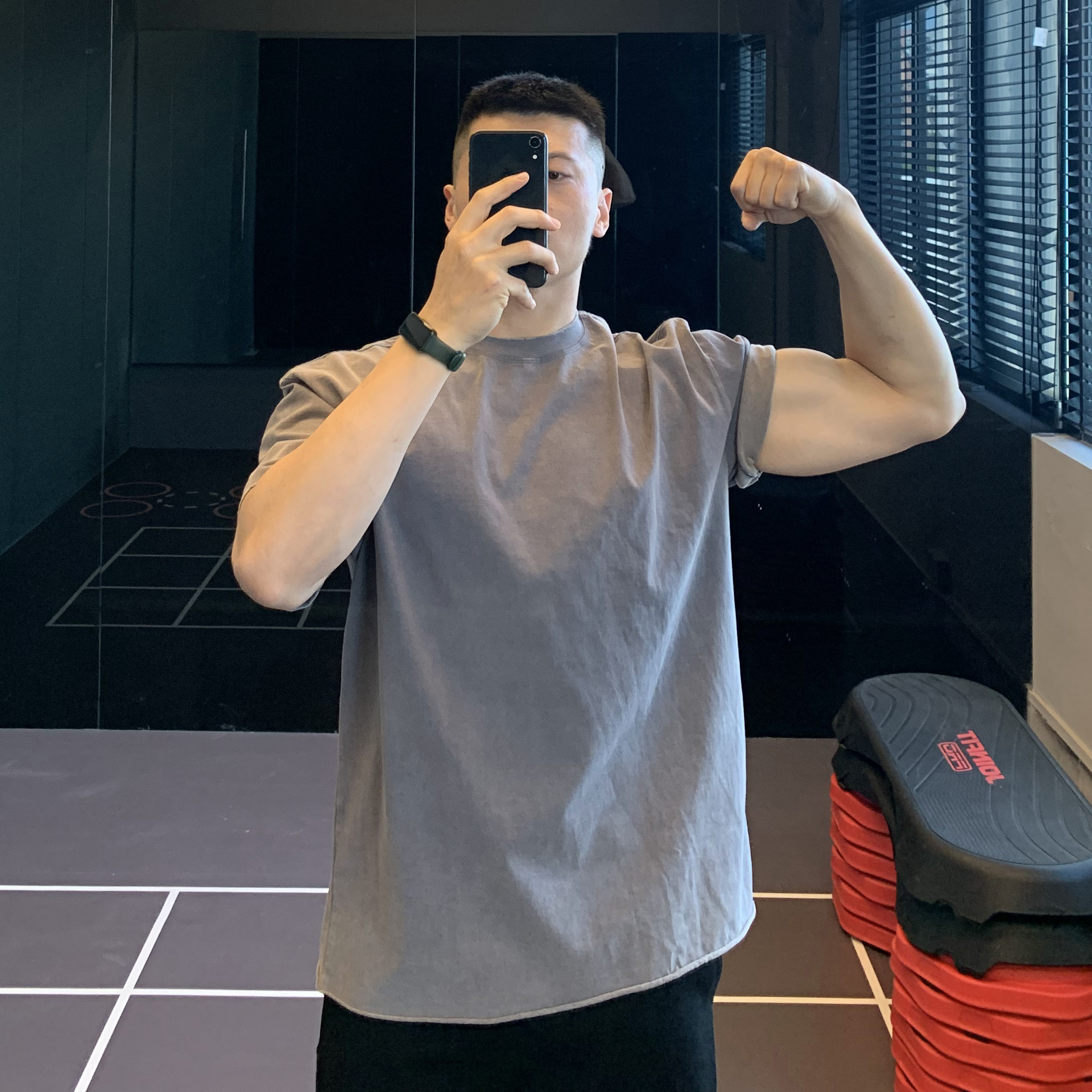irontrap美式水洗短袖t恤男宽松纯棉半袖运动健身衣服夏季打底衫