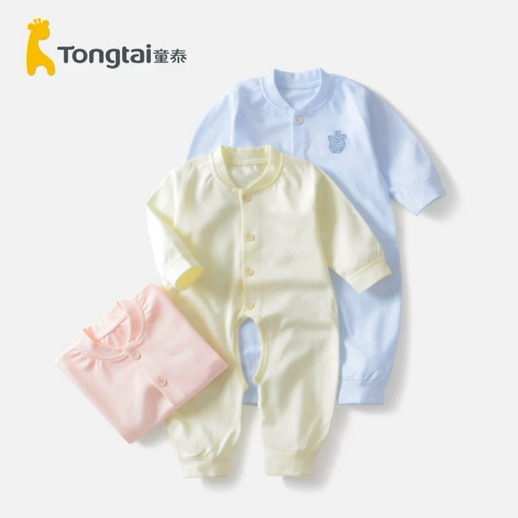 Tongtai/童泰宝宝秋冬棉毛家居外出文明裆开档爬服连体衣