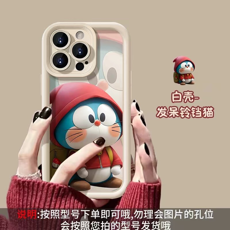 【OPPO/vivo/小米红米】发呆哆啦A梦古董白可爱全包防摔卡通ins