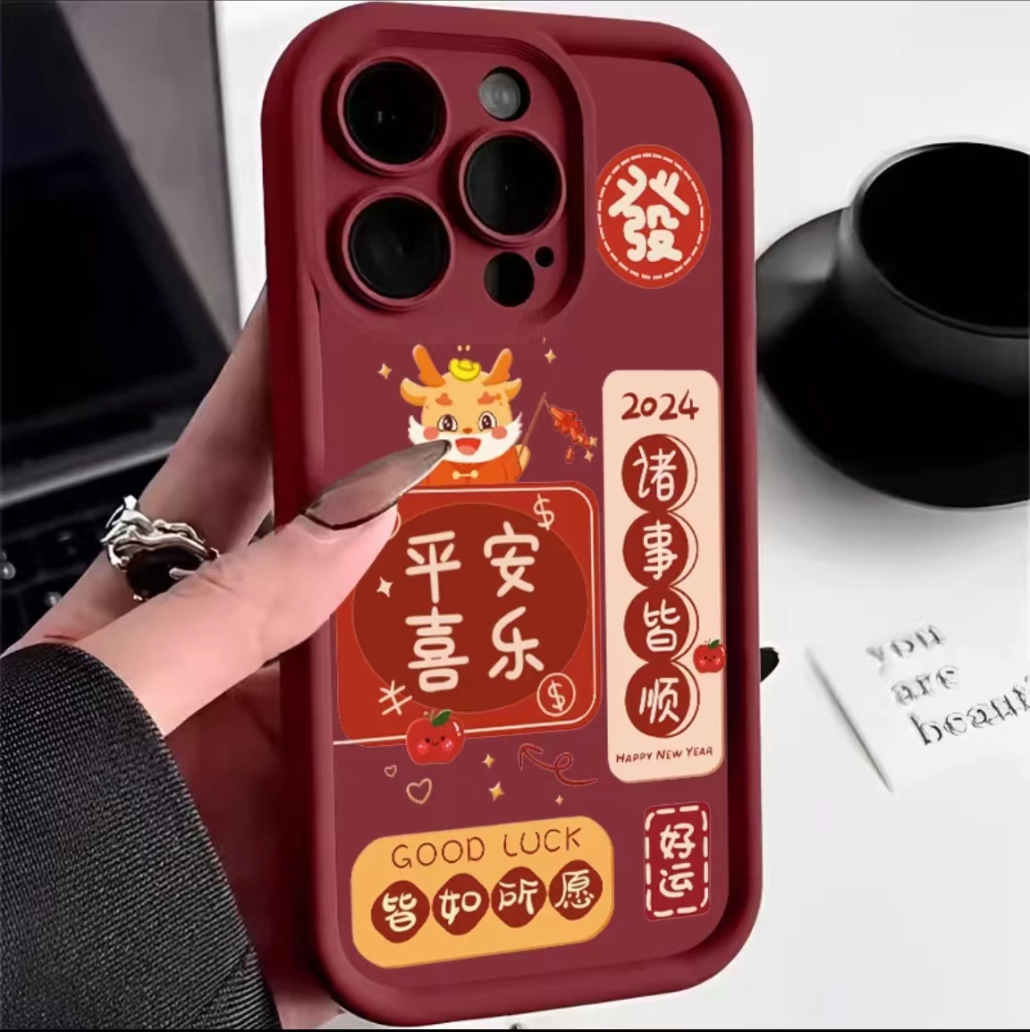 皆如所愿手机壳适用苹果OPPO/VIVO小米华为防摔卡通保护套ins