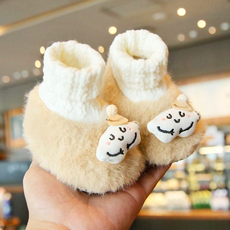 【特卖】婴儿冬季步前鞋0-1岁宝宝冬季加绒保暖可爱套脚步前鞋