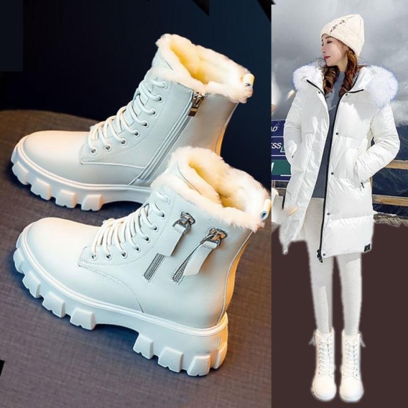 红蜻蜓牌小个子惠州真皮马丁靴女2023新款加绒厚底高颜值时尚大气