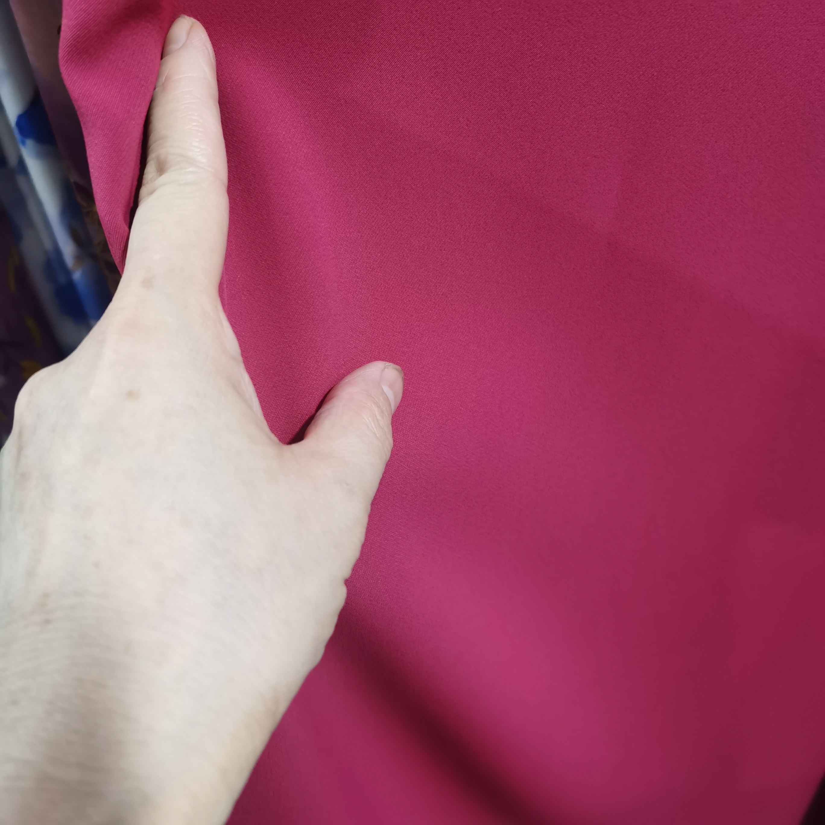 丝麻布料火龙果色3米