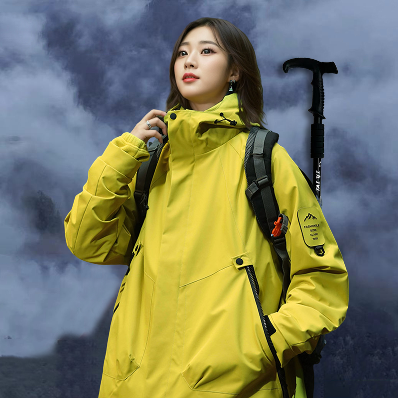 2024新品朱雀红色单外套/三合一两件套男女户外防风保暖登山服F