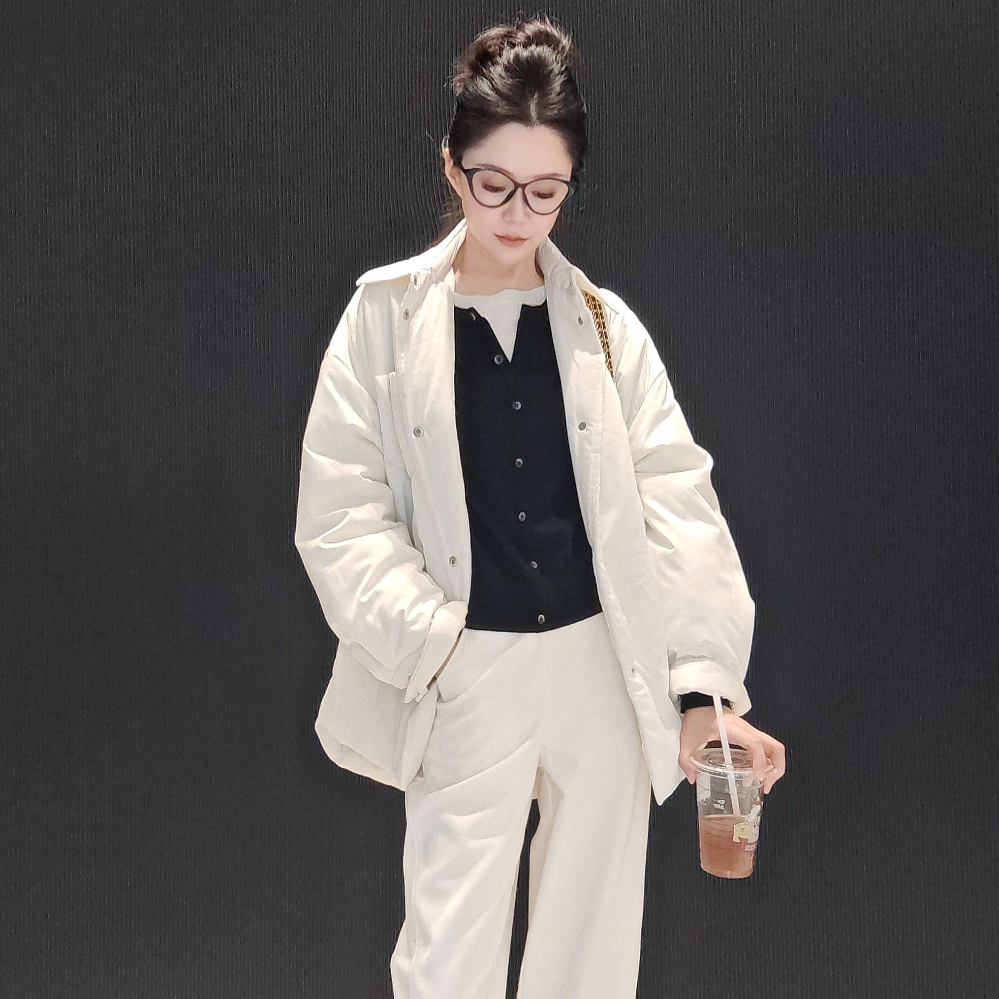 AMASS/阿玛施新款气质纯色外套秋冬新雪丽面包立领棉服5400658