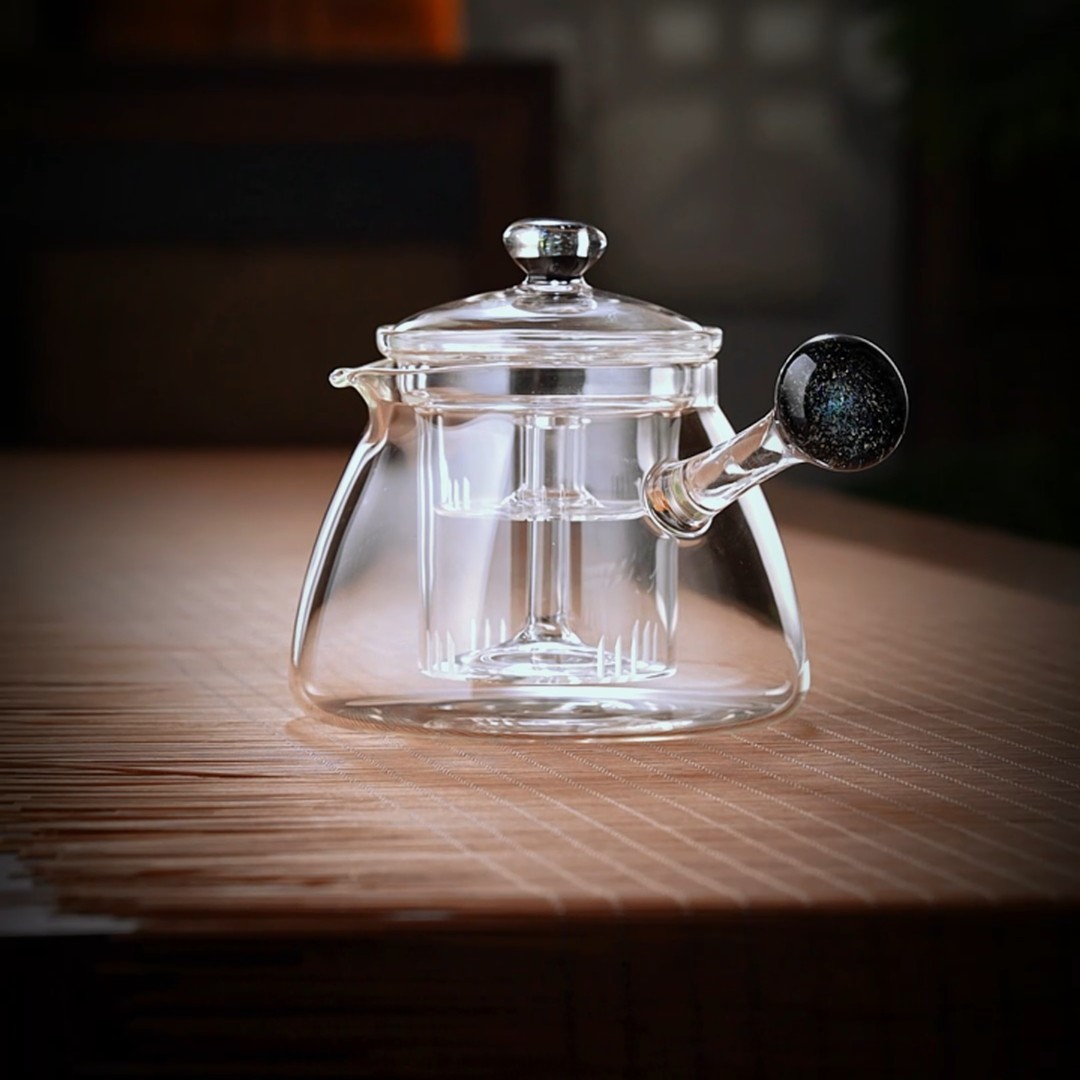 侧把茶壶玻璃煮茶壶日式泡茶壶蒸煮两用家用茶具单壶