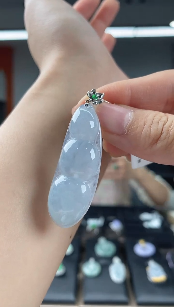 【闪购商品】翡翠吊坠(不含链)18K金镶嵌翡翠葫芦