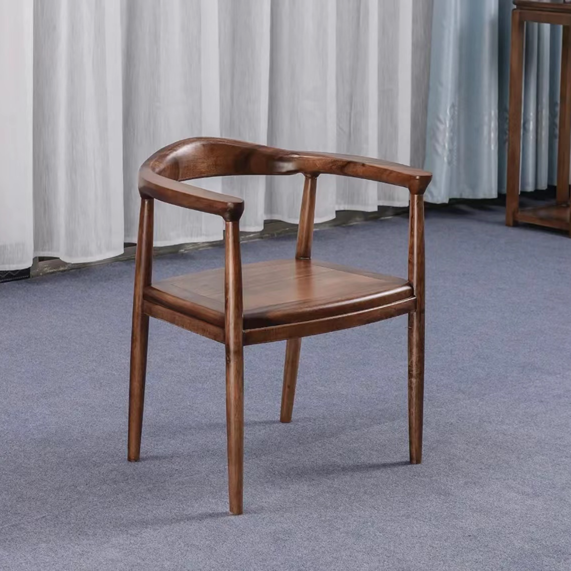 新中式总统椅凳子椅子实木椅北欧书桌椅摇椅新中式餐椅家用原木色