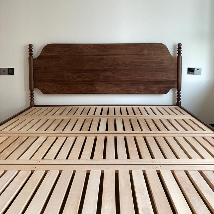 北美黑胡桃中古风床婚床美式1.8米1.5米床