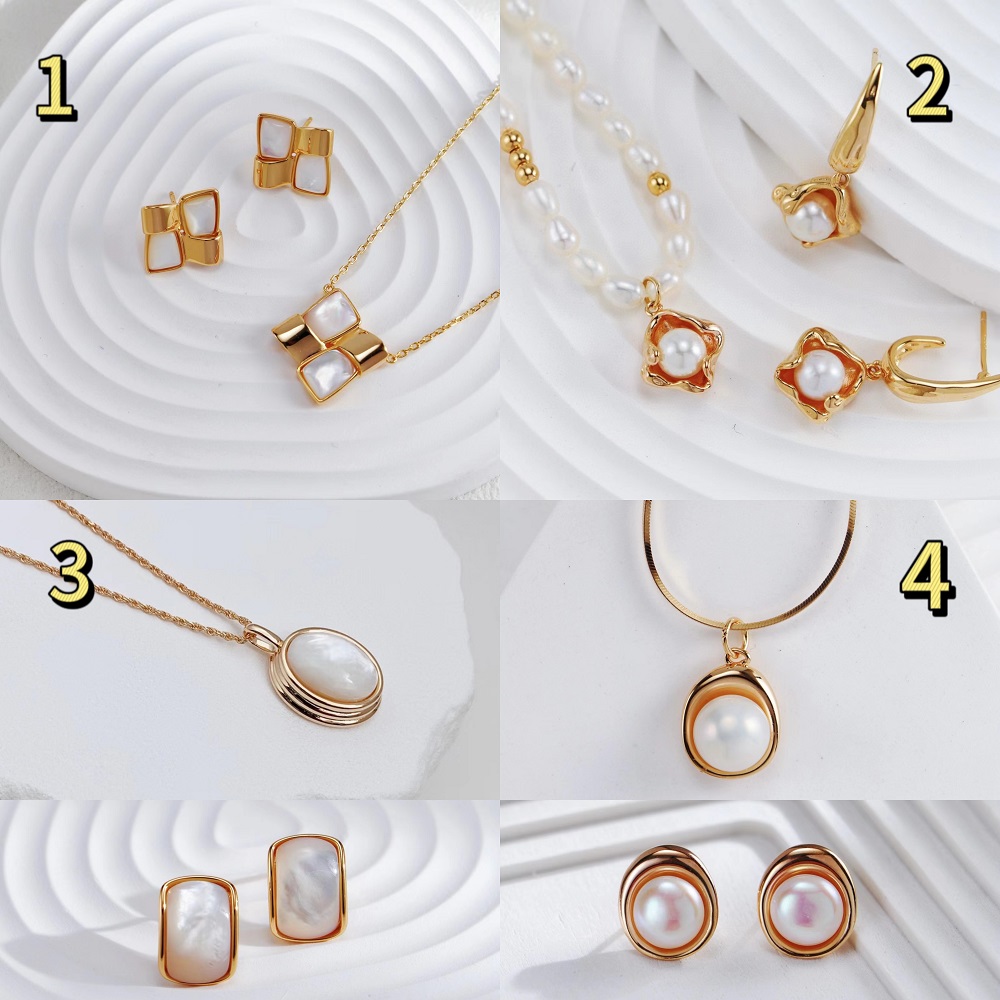 坠链均925银 【明月繁星】S925银镀18K金项链耳钉套装饰品
