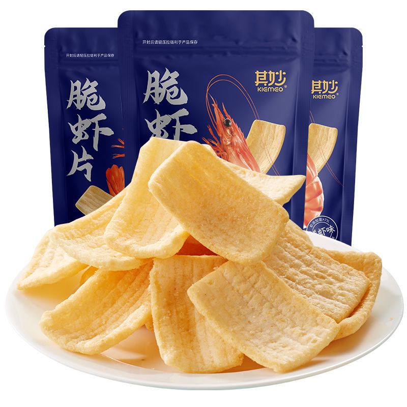 脆虾片鲜虾片超大包巨型薯片虾条追剧小零食大礼包膨化食品
