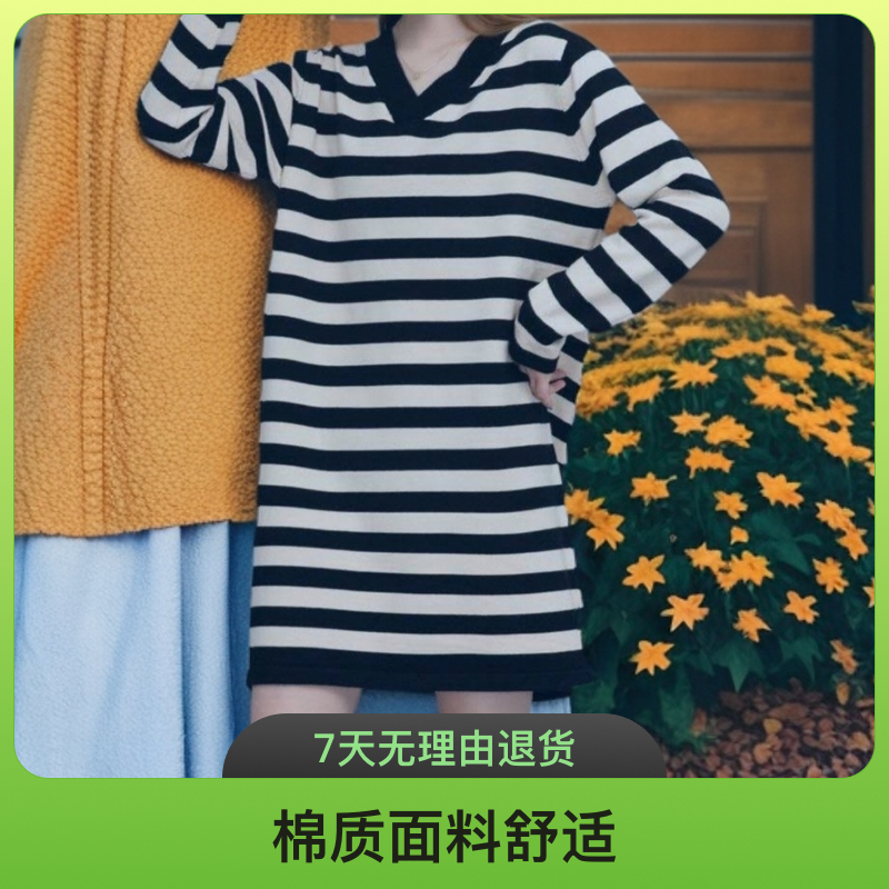 新款秋冬中款加肥宽松版时尚休闲棉线毛衫长袖连帽