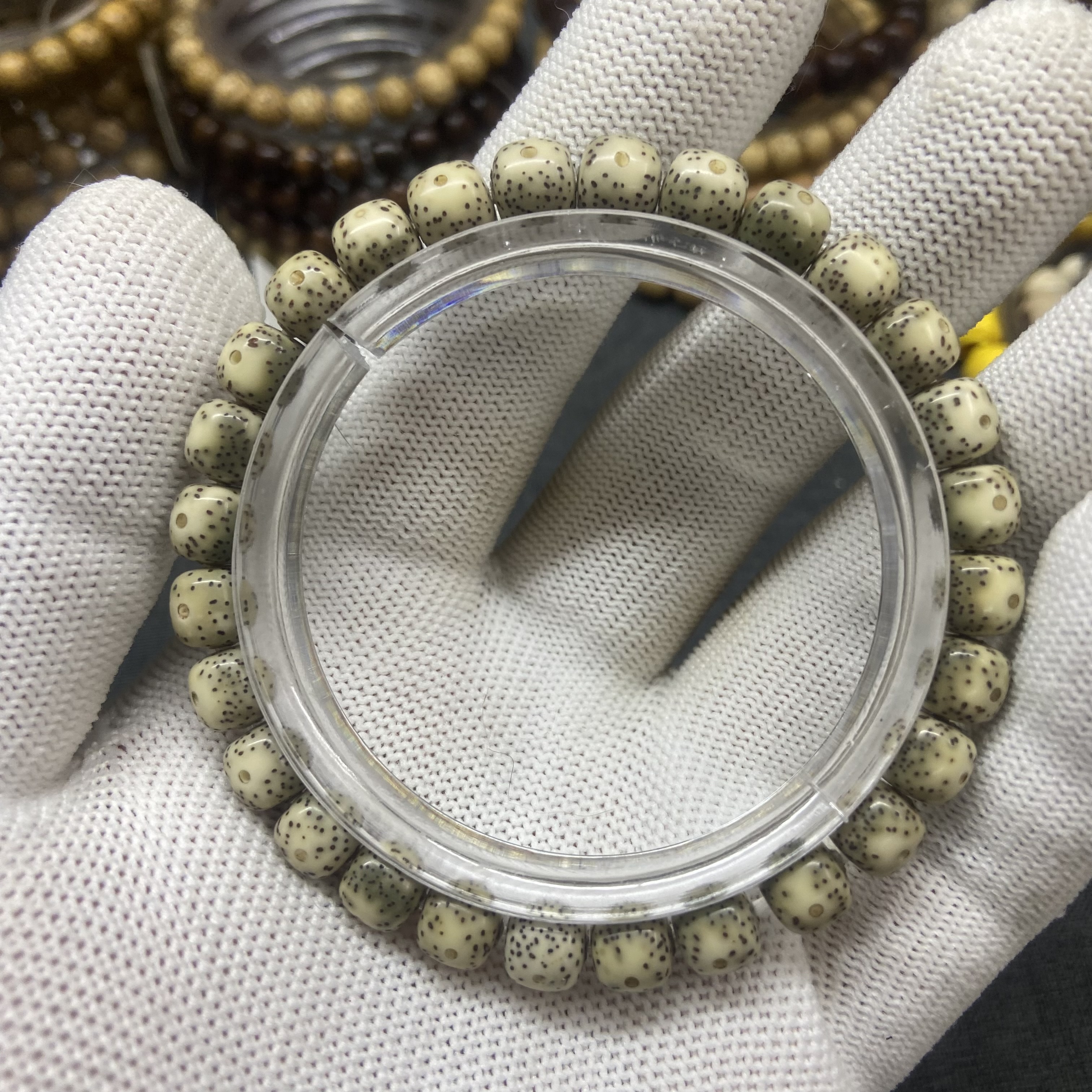 947号/约8×7绿包白小眼睛小星点 海南原生态星月菩提 一物一图