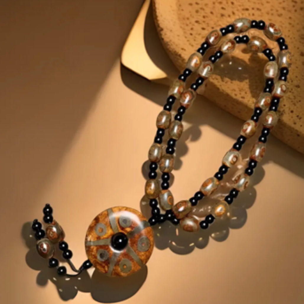 天然玛瑙时尚百搭藏系精美项链男女同款