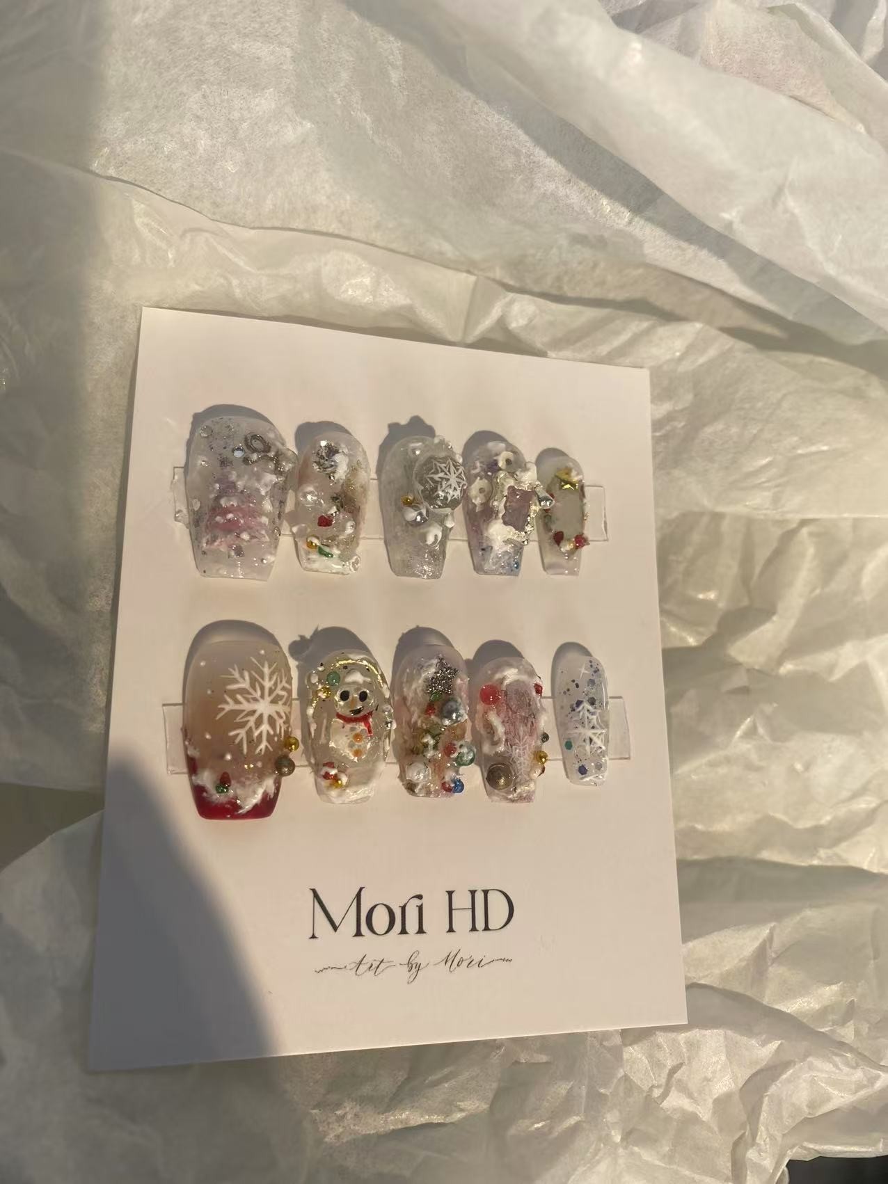 Mori茉莉 | 新品 圣诞之歌【纯手工穿戴甲】10片