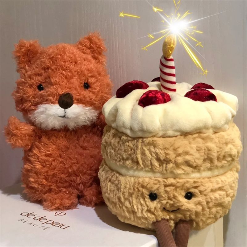创意JELLYCAT生日蛋糕小抱枕会唱歌毛绒玩具趣味搞怪生日玩偶礼物