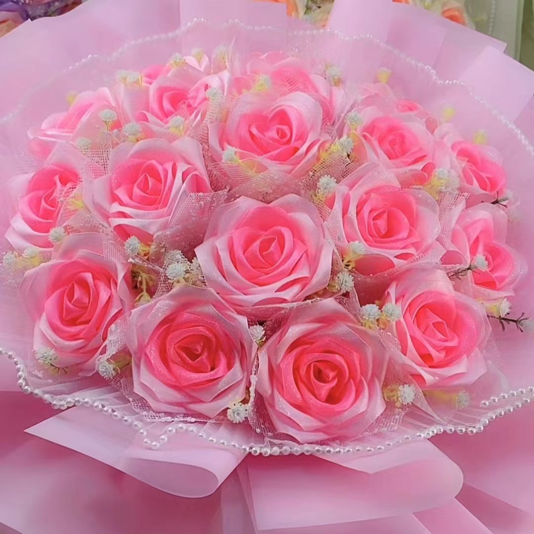 玫瑰花手工花束diy材料包