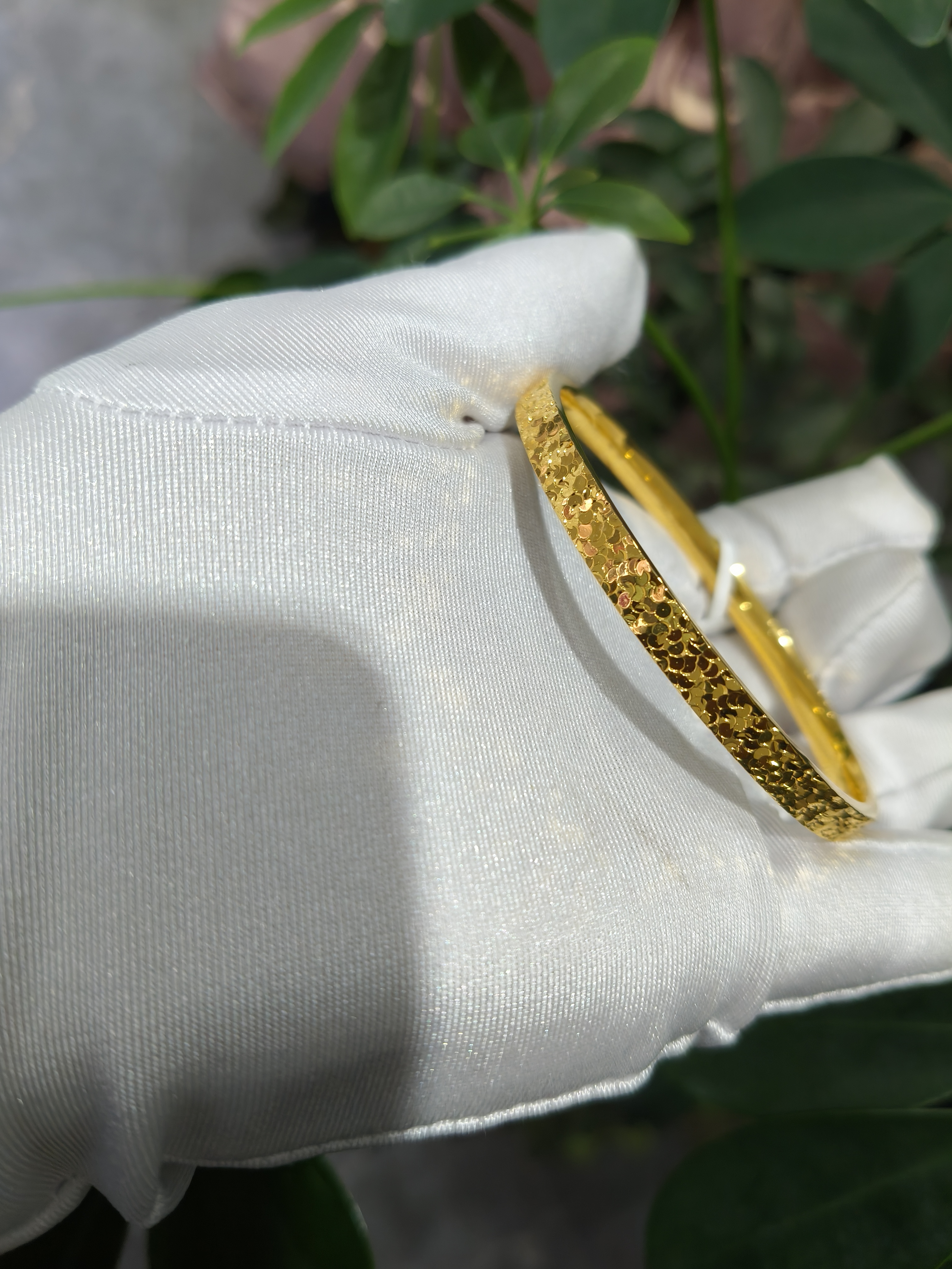 非金属手镯 时尚金包银碎碎冰手镯58圈口，银22.01g金1.57g