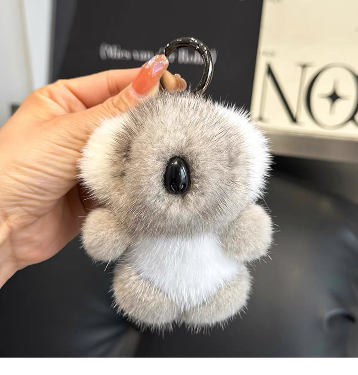 可爱水貂毛小考拉汽车钥匙扣挂件ins毛绒公仔玩偶书包包挂饰礼物
