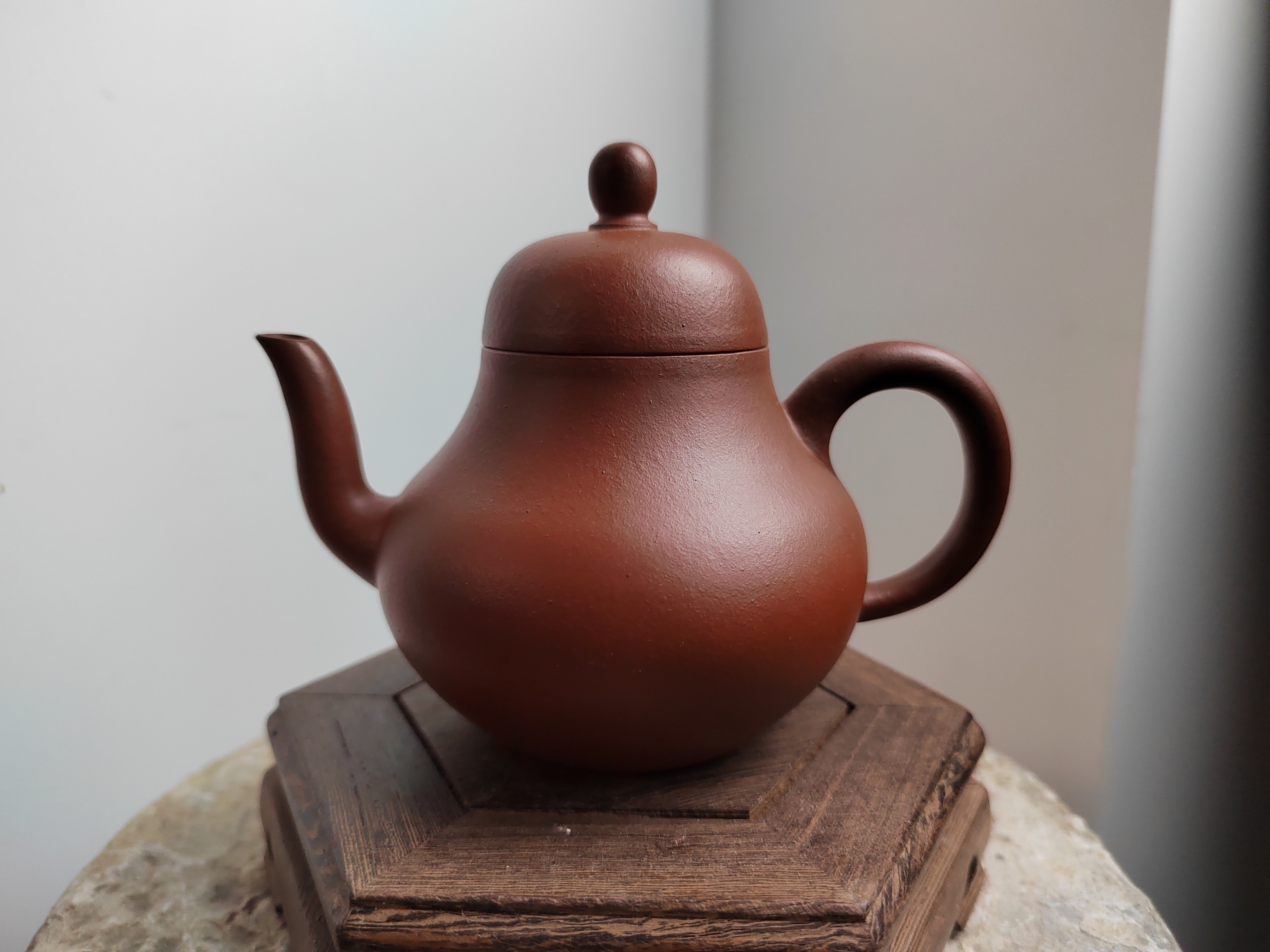 思亭壶，黄龙山红泥，徐勤全手工制作。