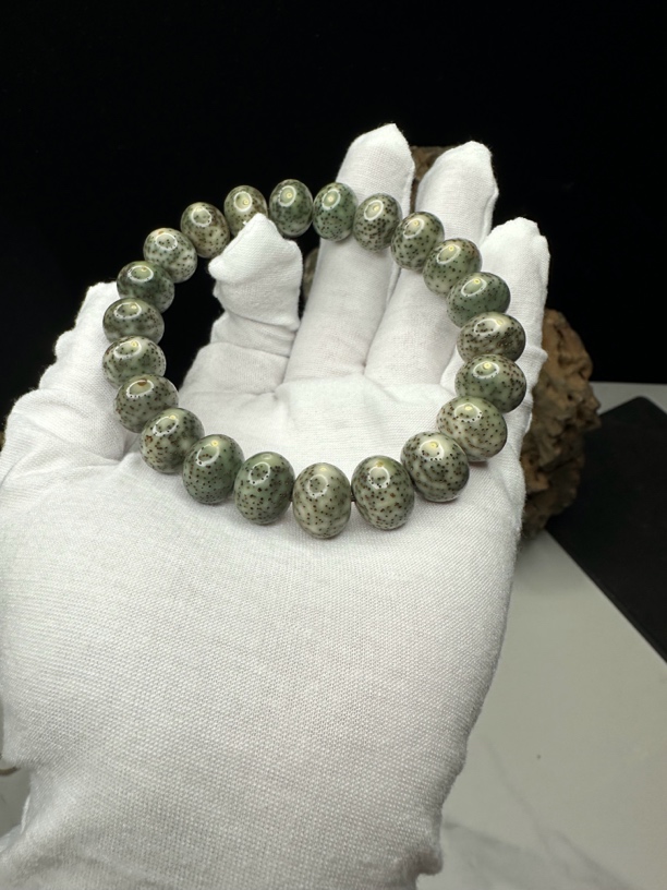 卡13青花瓷苹果珠石玉料星月菩提针尖星