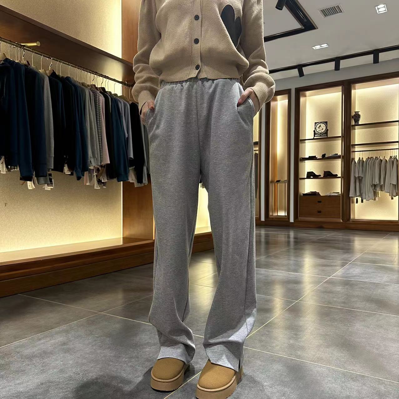 柞蚕丝女裤加厚秋冬舒适垂感时尚休闲百搭家居裤C709