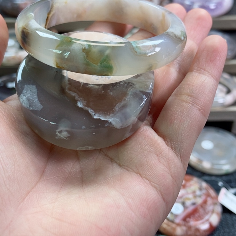 【闪购商品】玛瑙/玉髓手镯未镶嵌耳**吉212 54