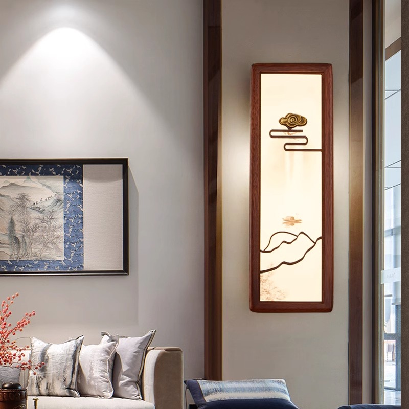 中国风壁挂式田园高档家用主卧楼梯室内古典墙上实木仿古led壁灯
