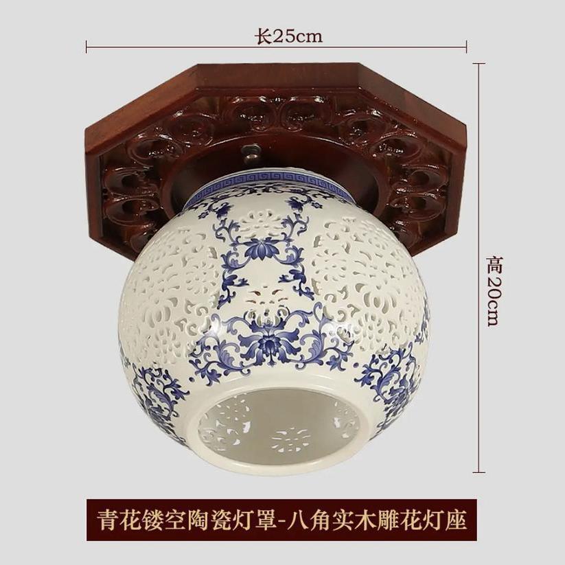 仿古中国风镂空景德镇陶瓷过道实木中式古典阳台入户玄关宫廷田园