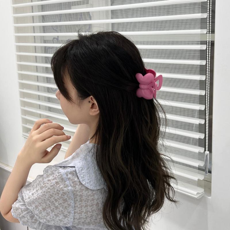 元气少女奶油粉白蝴蝶结抓夹可爱发抓盘发夹子后脑勺发卡发饰