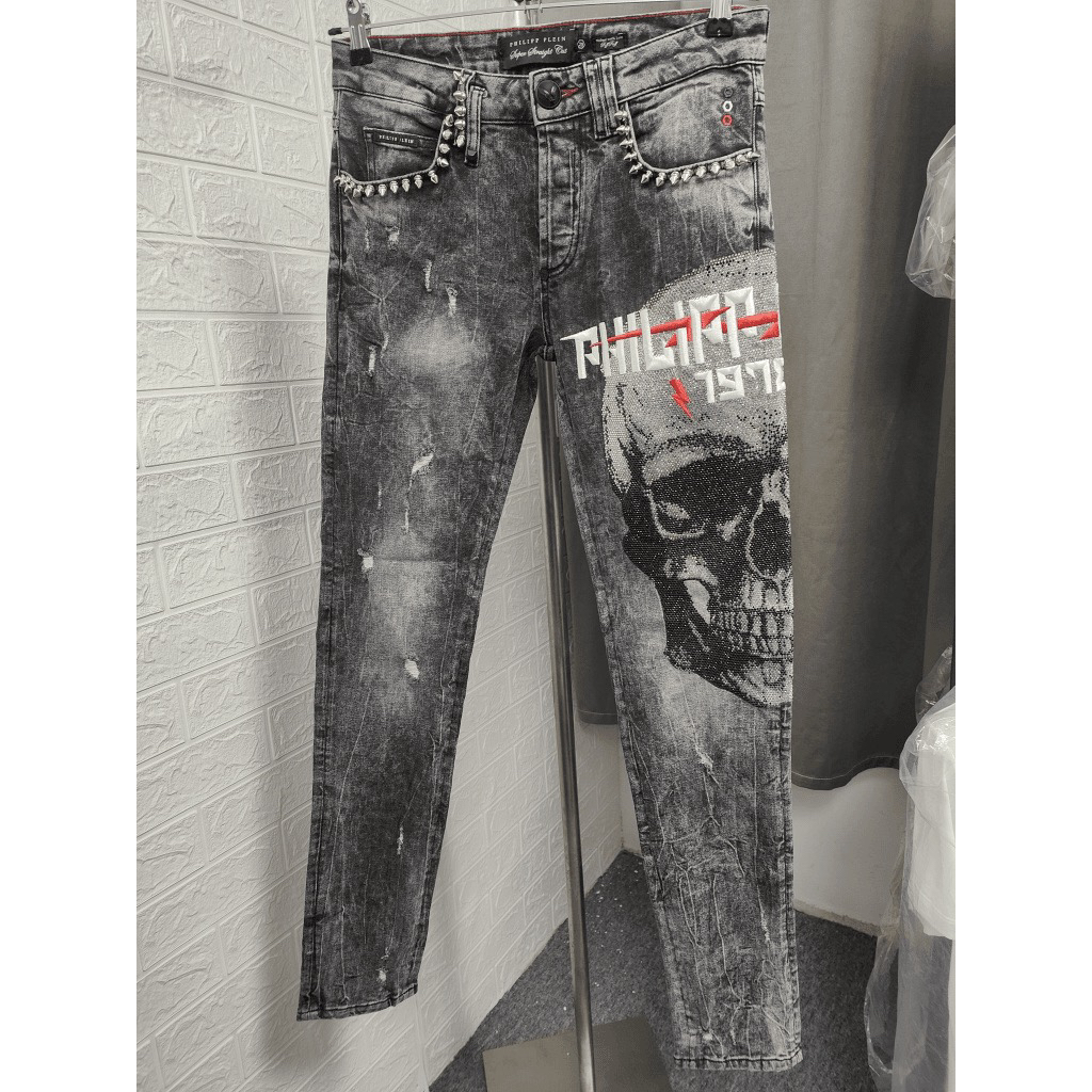 未使用 Philipp Plein pp/男经典骷髅头重工牛仔裤/P24000无
