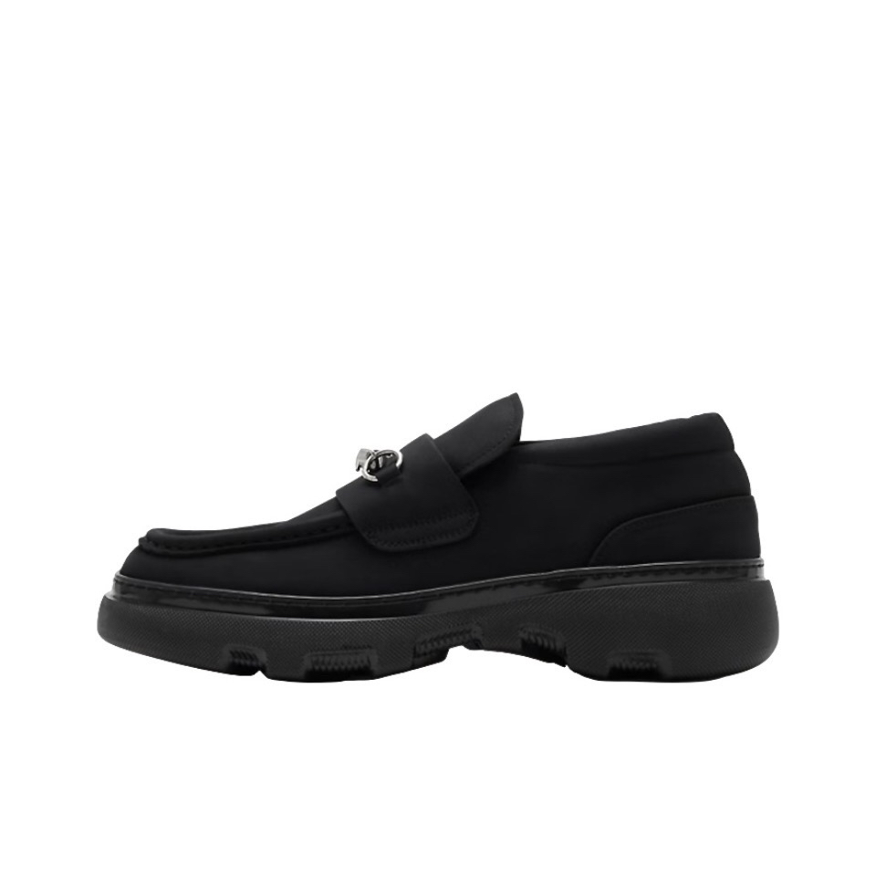 全新未使用 BURBERRY/博柏利 男士做旧磨绒乐福休闲鞋/BB9100