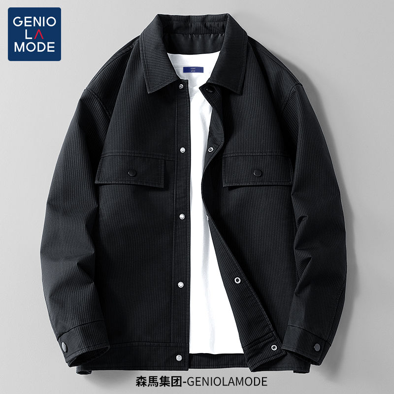 GENIOLAMODE休闲外套男青年春秋款时尚大码宽松夹克外套