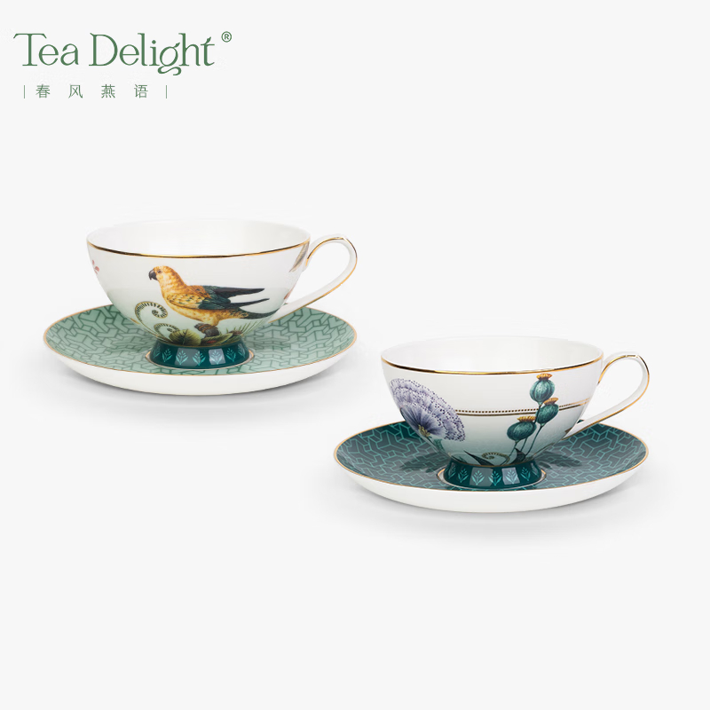 茶欢Tea Delight 春风燕语 骨瓷马克杯茶杯对杯陶瓷杯子咖啡杯碟
