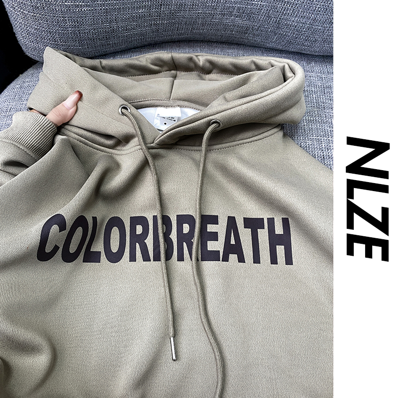 23款美式百搭休闲字母印花加绒加厚连帽卫衣男ins潮秋冬chic帽衫