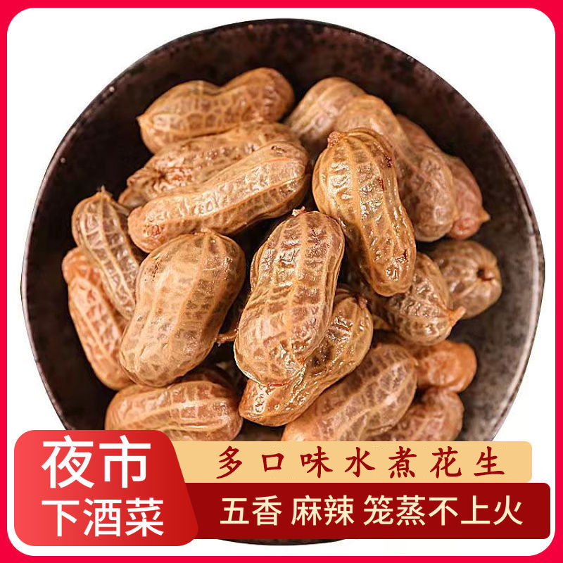 五香水煮湿花生带壳盐水卤味麻辣味下酒菜伴侣夜市烧烤卤汁花生