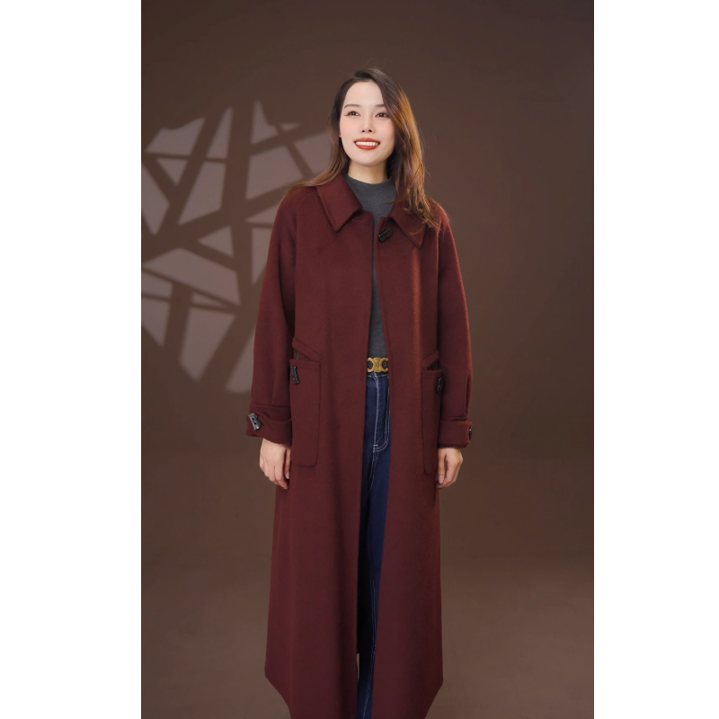 设计师双面羊绒大衣氛围感双面呢高级感大衣百搭