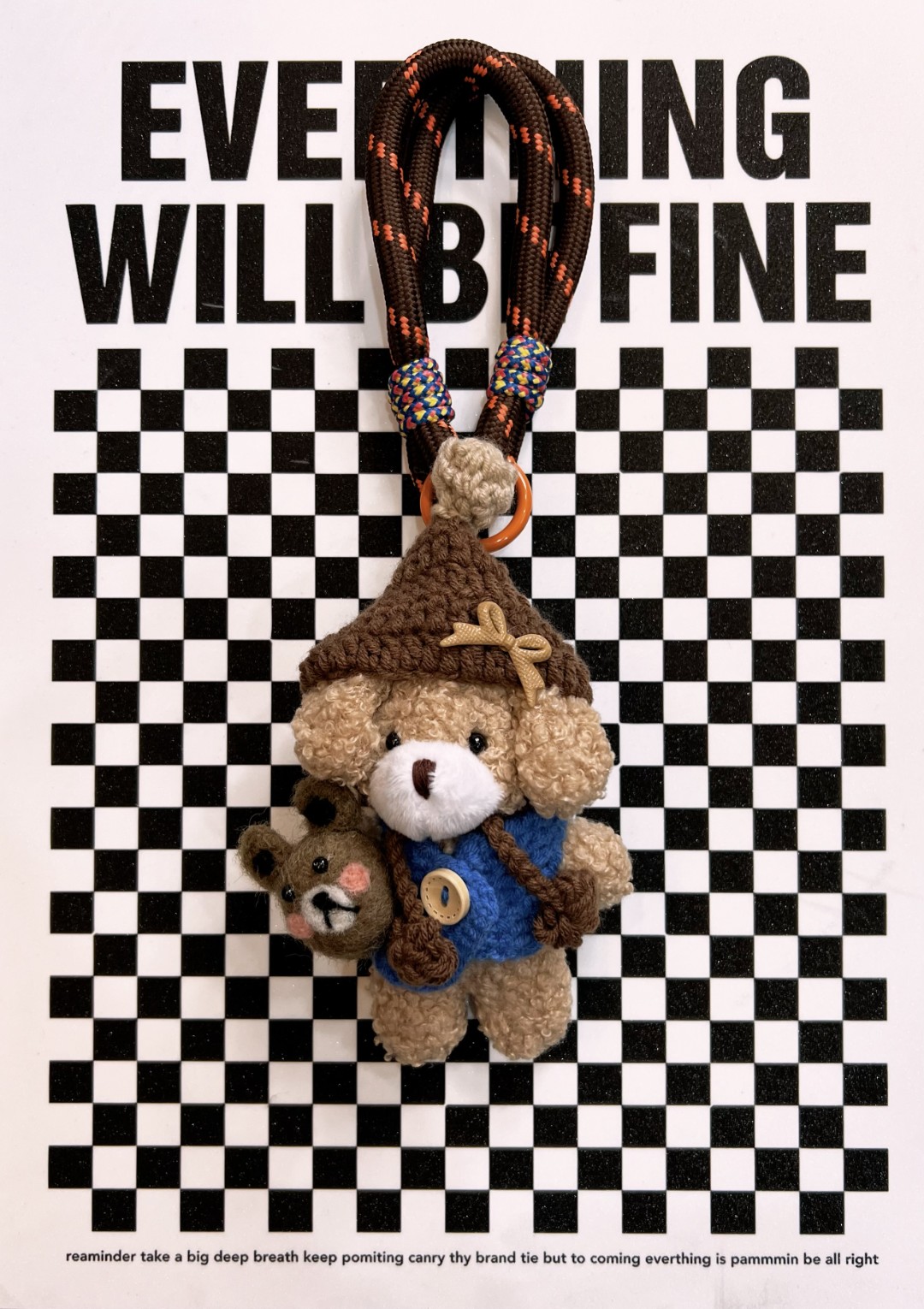 【NAIMEI】秋冬爆款高颜值韩系原创手工棕色头套毛绒小狗挂件