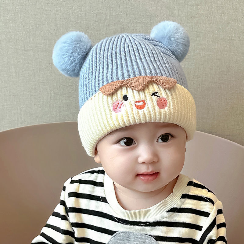 婴儿帽子秋冬季可爱超萌儿童保暖护耳帽男女宝宝毛线帽初生针织帽