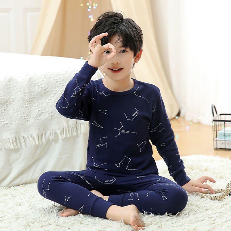 儿童内衣套装纯棉男童秋衣秋裤全棉小男孩睡衣中小童保暖棉毛衫