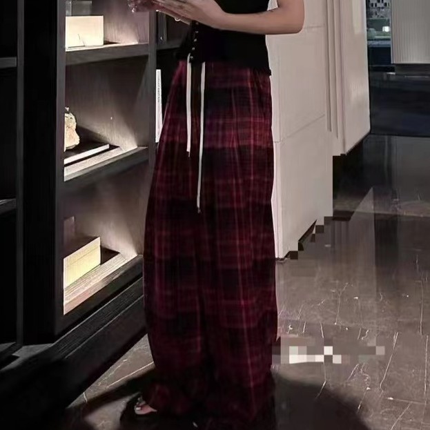 【杨慧美】秋季新款高腰显瘦时尚网红格子裤23155