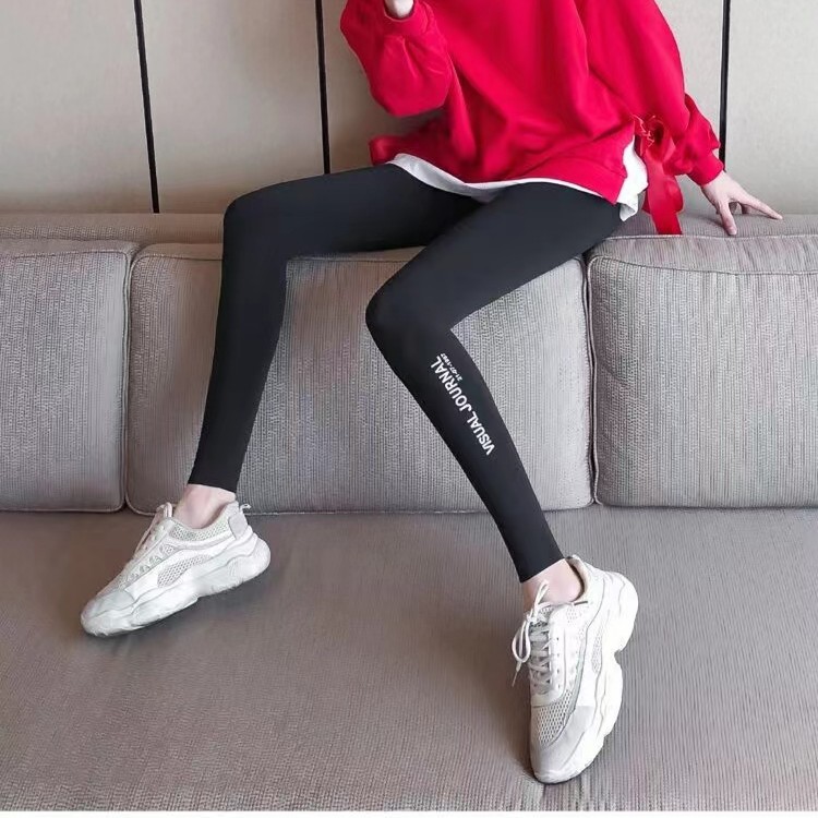 【杨慧美】夏季新款休闲字母修身提臀打底裤