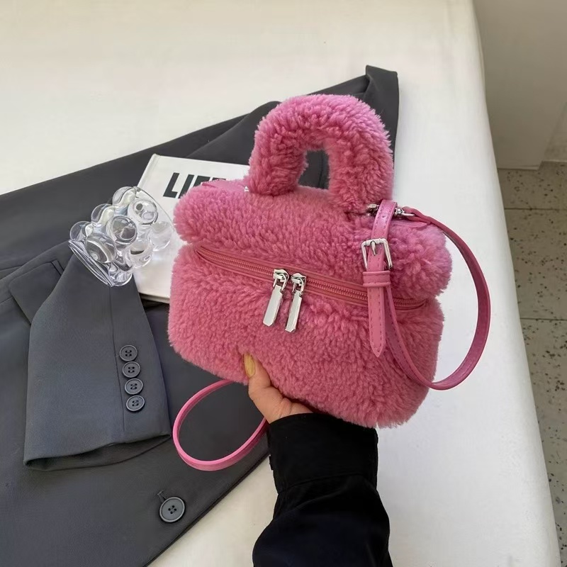 【慧美家】2024新款时尚毛绒单肩包9022