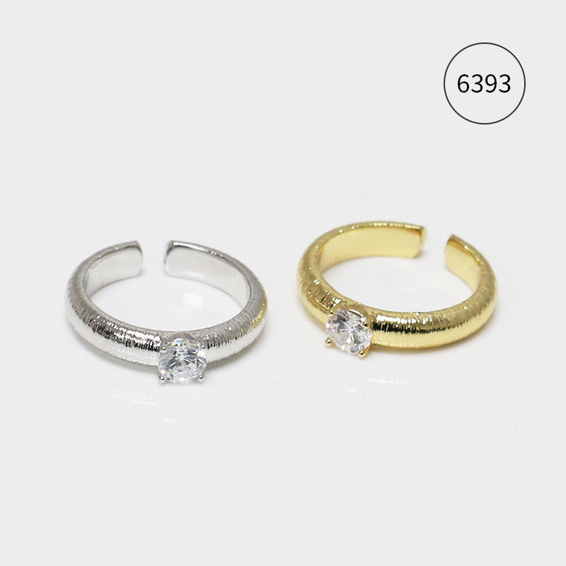 Misscircle Made 铜合金合成锆石戒指 金属拉丝戒指高级气质6393