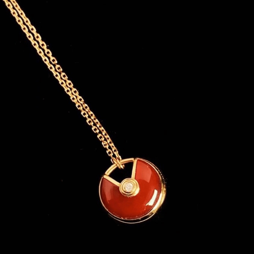 18k金镶嵌玛瑙  护身符套链