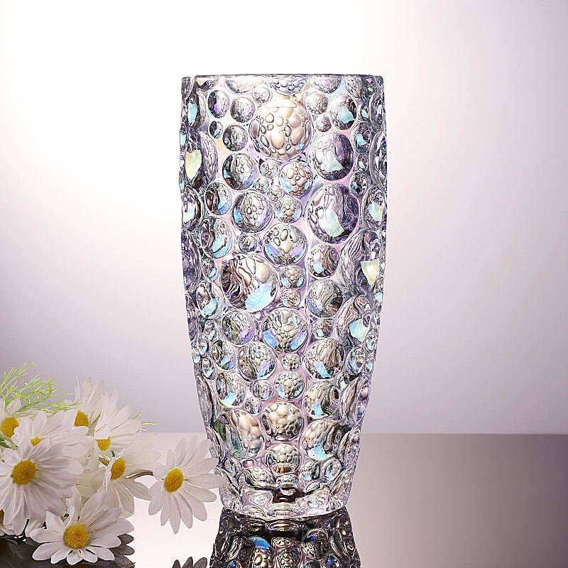 七彩色气泡花瓶水晶玻璃花瓶乔迁礼物珠点花瓶香槟高级水晶