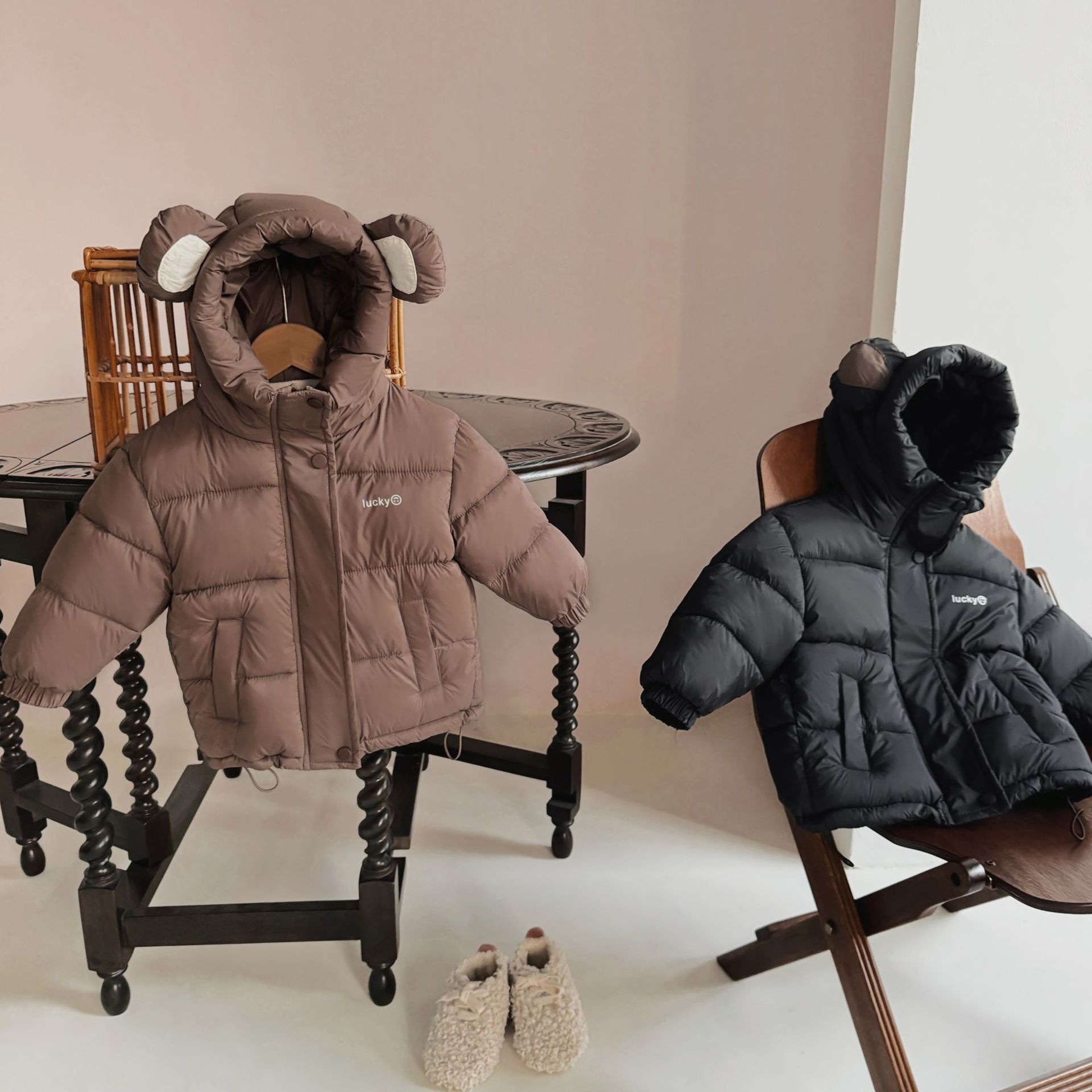 冬季秋冬加厚棉袄儿童棉服连帽棉内胆女宝棉衣短款宝宝纯色保暖