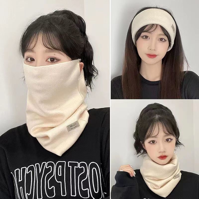 围脖冬季女韩版百变挂耳面罩保暖护颈脖套百搭围巾加厚防风寒口罩