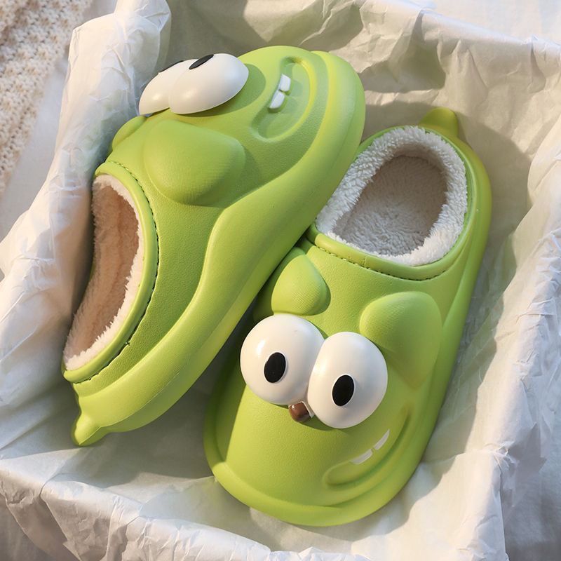 可爱时尚棉拖鞋冬季2023新款居家室内加厚保暖防滑软底毛绒月子鞋