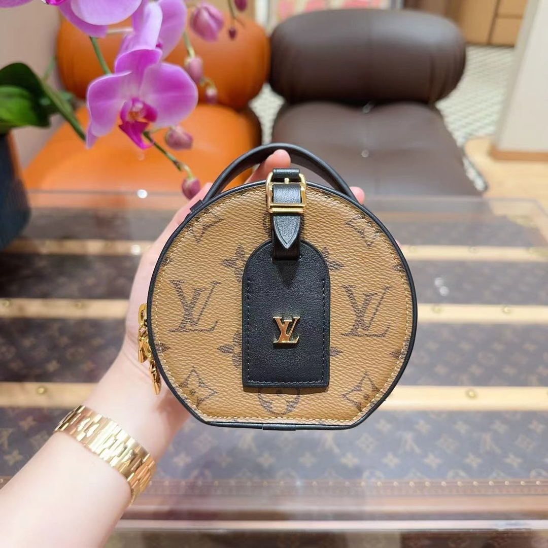 99新 LouisVuitton/路易威登 0450/mini小圆饼/焦糖配色